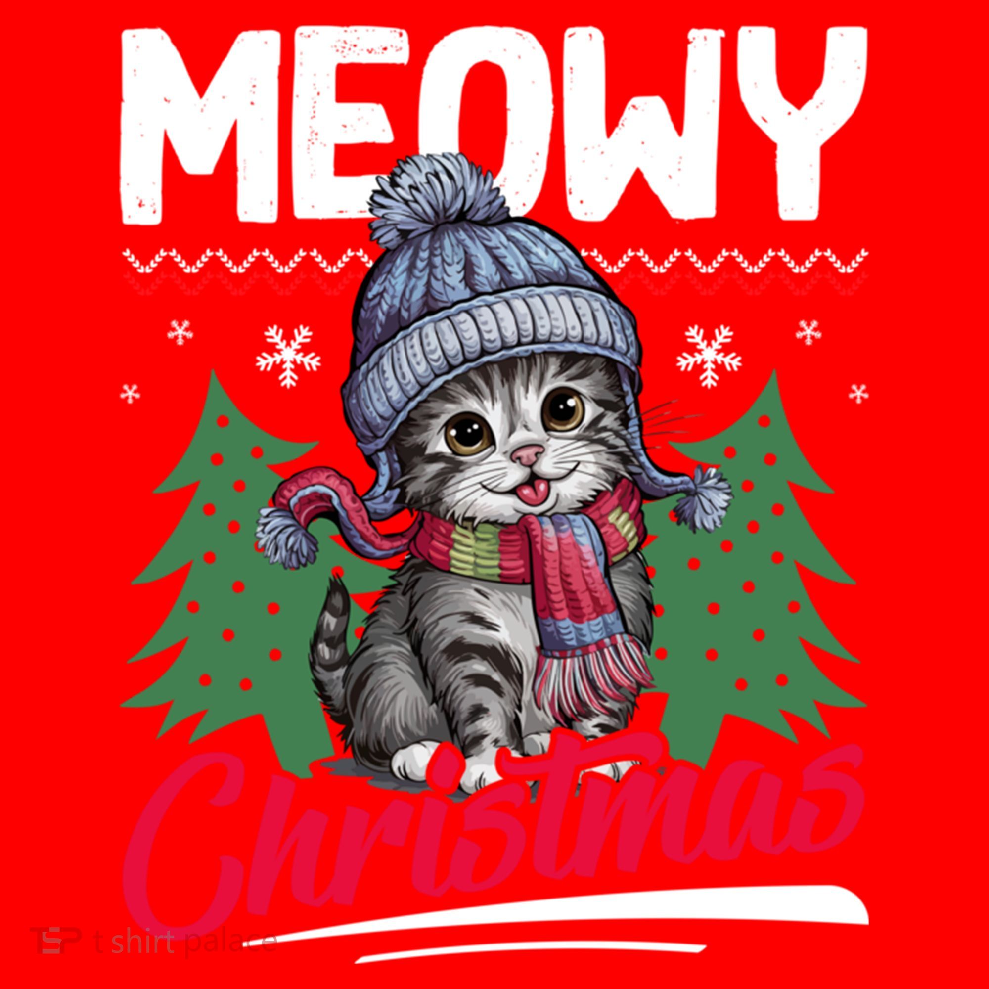 Meowy Christmas Cute Gift Santa Hat