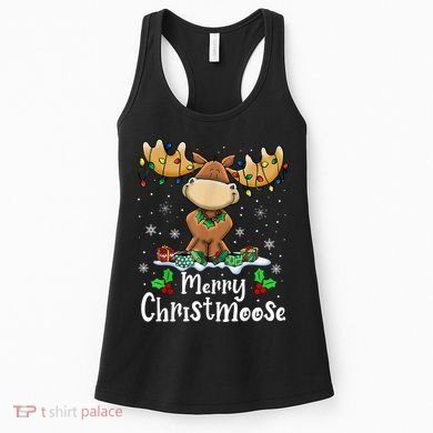 Merry Christmoose Christmas Moose Xmas Lights Women's Tank Top