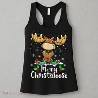 Merry Christmoose Christmas Moose Xmas Lights Women's Tank Top thumb 3