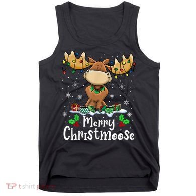 Merry Christmoose Christmas Moose Xmas Lights Tank Top