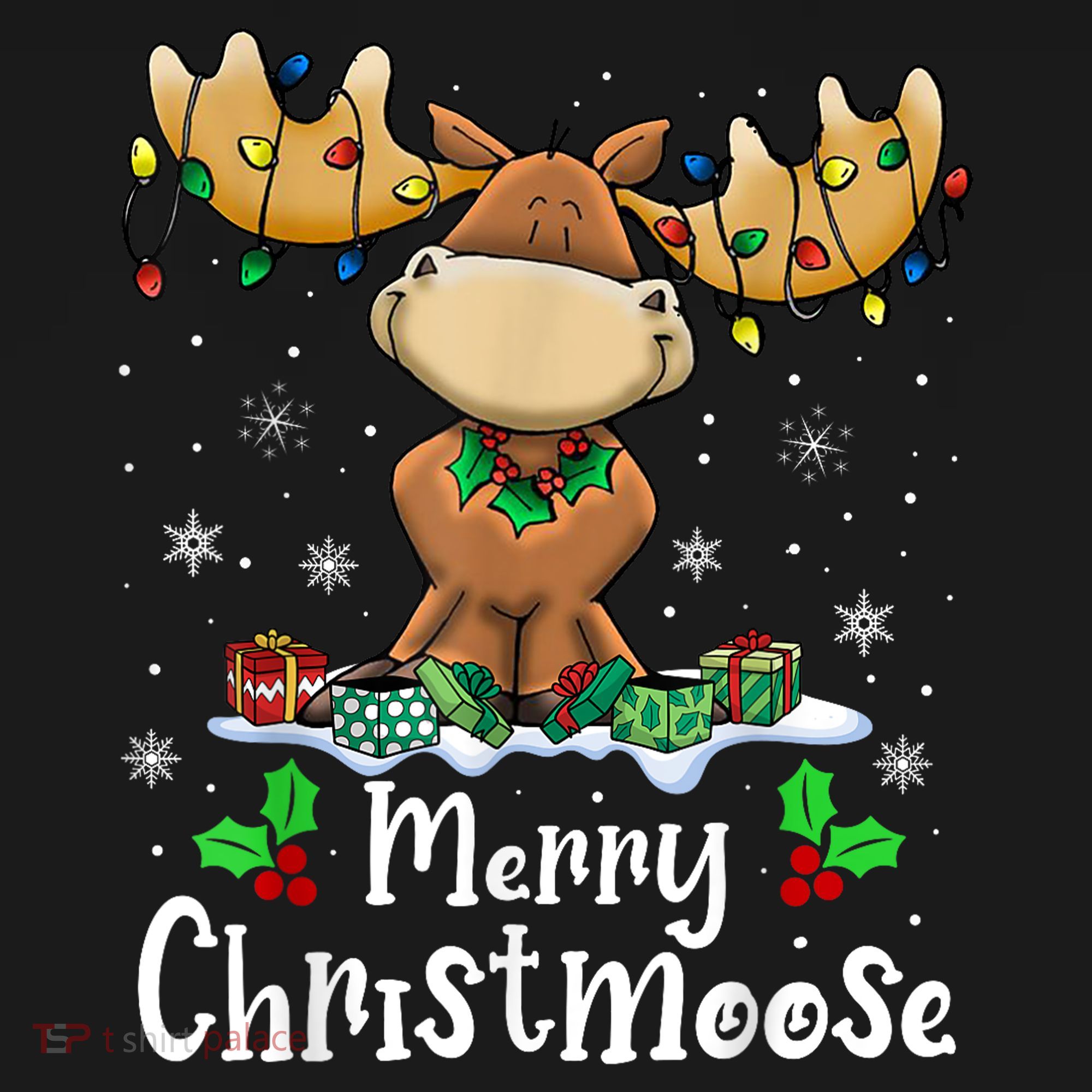 Merry Christmoose Christmas Moose Xmas Lights Tote Bag