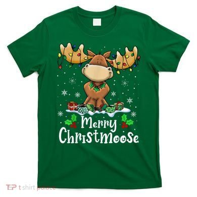 Merry Christmoose Christmas Moose Xmas Lights T-Shirt