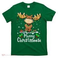 Merry Christmoose Christmas Moose Xmas Lights T-Shirt thumb 0