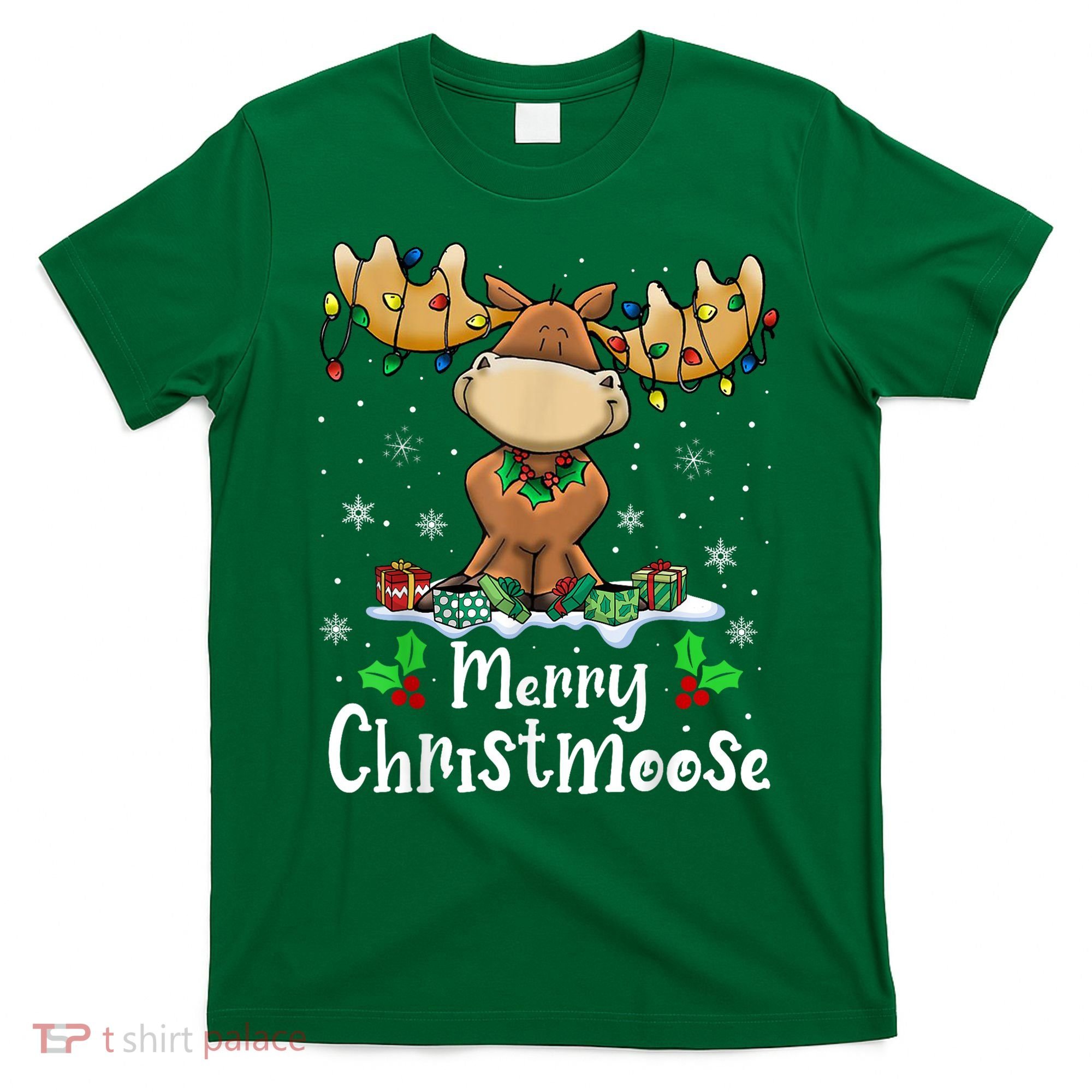 Merry Christmoose Christmas Moose Xmas Lights T-Shirt