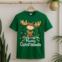 Merry Christmoose Christmas Moose Xmas Lights T-Shirt thumb 2
