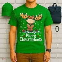 Merry Christmoose Christmas Moose Xmas Lights T-Shirt thumb 6