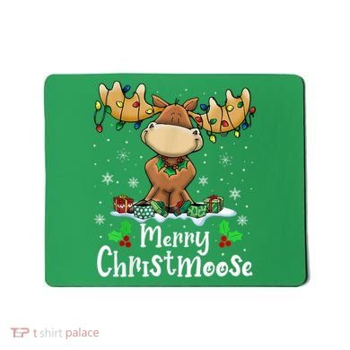 Merry Christmoose Christmas Moose Xmas Lights Mousepad