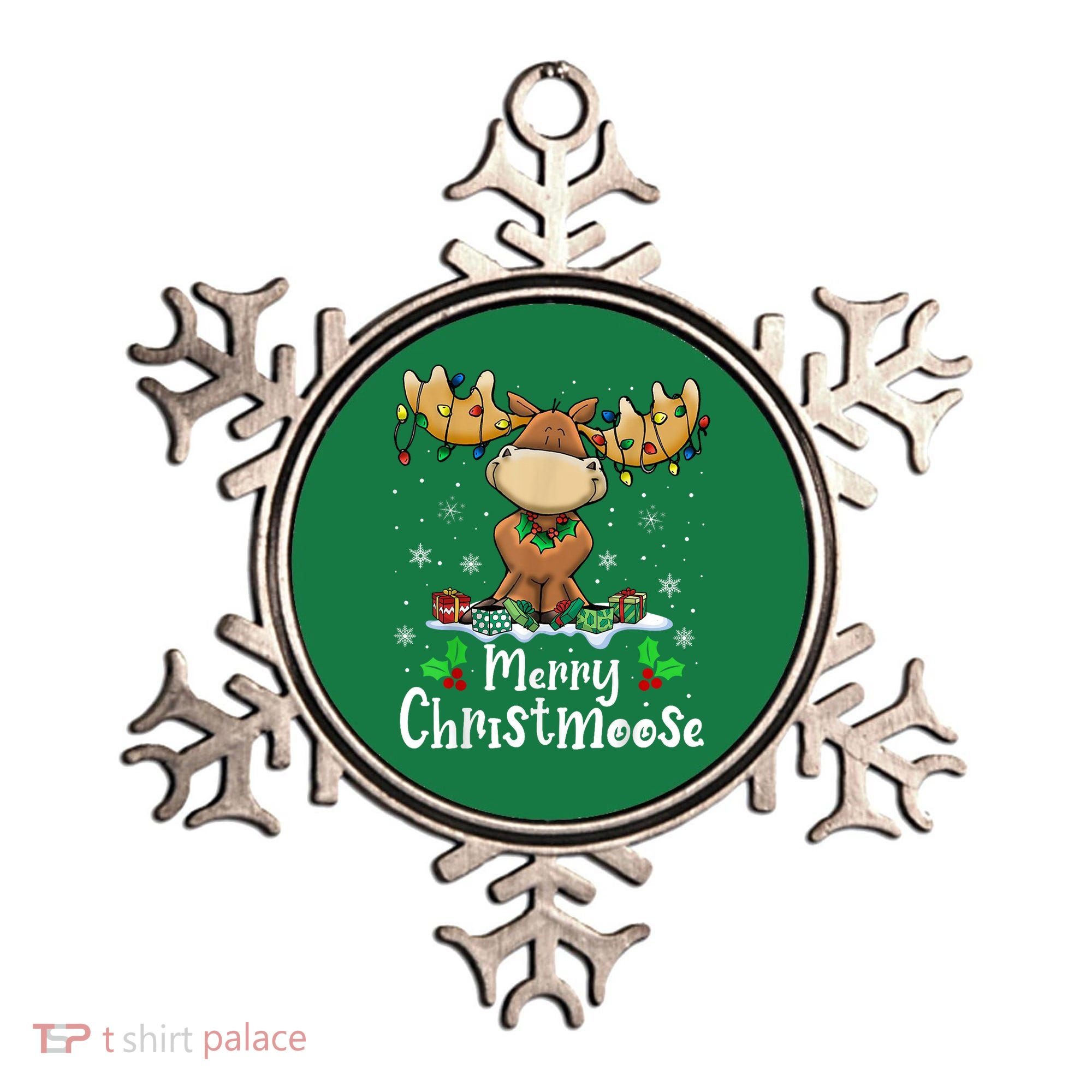 Merry Christmoose Christmas Moose Xmas Lights Ornament