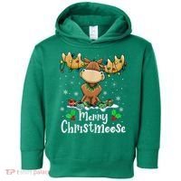 Merry Christmoose Christmas Moose Xmas Lights Toddler Hoodie thumb 0