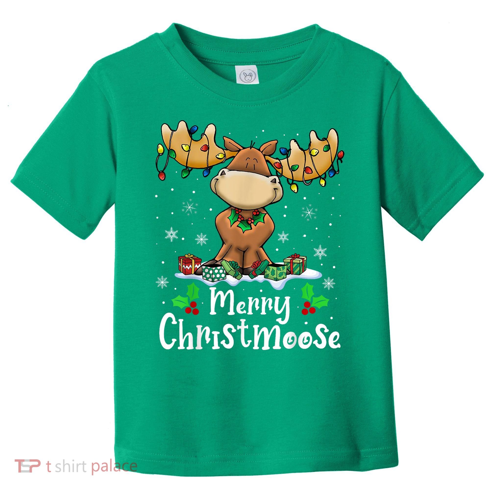 Merry Christmoose Christmas Moose Xmas Lights Toddler T-Shirt