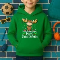 Merry Christmoose Christmas Moose Xmas Lights Kids Hoodie thumb 2