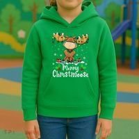 Merry Christmoose Christmas Moose Xmas Lights Kids Hoodie thumb 3