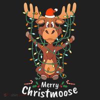Merry Christmoose Christmas Moose Xmas Tree Lights Gifts  Women's Sweatshirt thumb 2