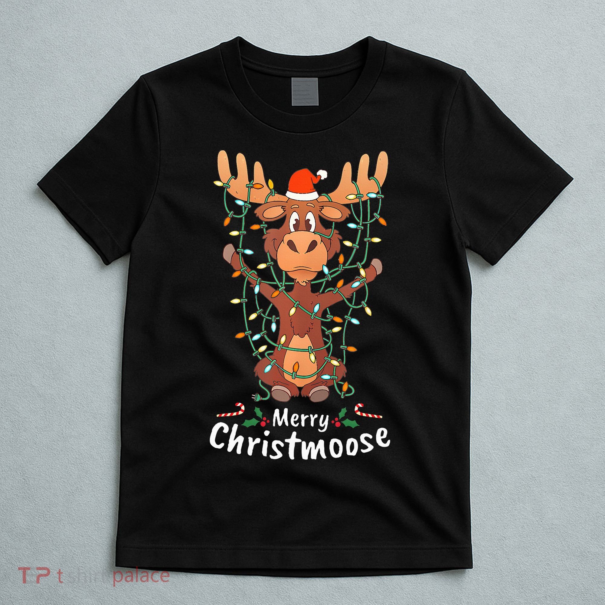 Merry Christmoose Christmas Moose Xmas Tree Lights Gifts  T-Shirt