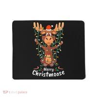 Merry Christmoose Christmas Moose Xmas Tree Lights Gifts  Mousepad thumb 0