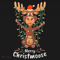 Merry Christmoose Christmas Moose Xmas Tree Lights Gifts  Women's Tank Top thumb 5