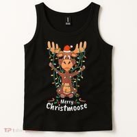 Merry Christmoose Christmas Moose Xmas Tree Lights Gifts  Tank Top thumb 2