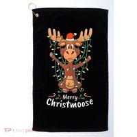 Merry Christmoose Christmas Moose Xmas Tree Lights Gifts  Golf Towel thumb 0