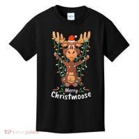 Merry Christmoose Christmas Moose Xmas Tree Lights Gifts  Kids T-Shirt thumb 0
