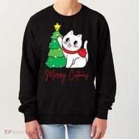 Merry Catmas Cute Christmas Cat Lover Women's Sweatshirt thumb 0