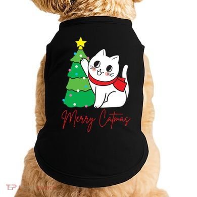 Merry Catmas Cute Christmas Cat Lover Doggie Tank