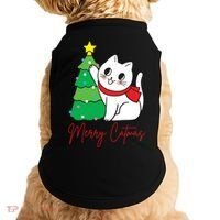 Merry Catmas Cute Christmas Cat Lover Doggie Tank thumb 0