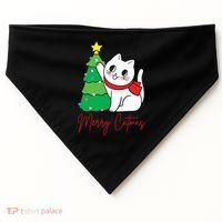 Merry Catmas Cute Christmas Cat Lover USA-Made Doggie Bandana thumb 0