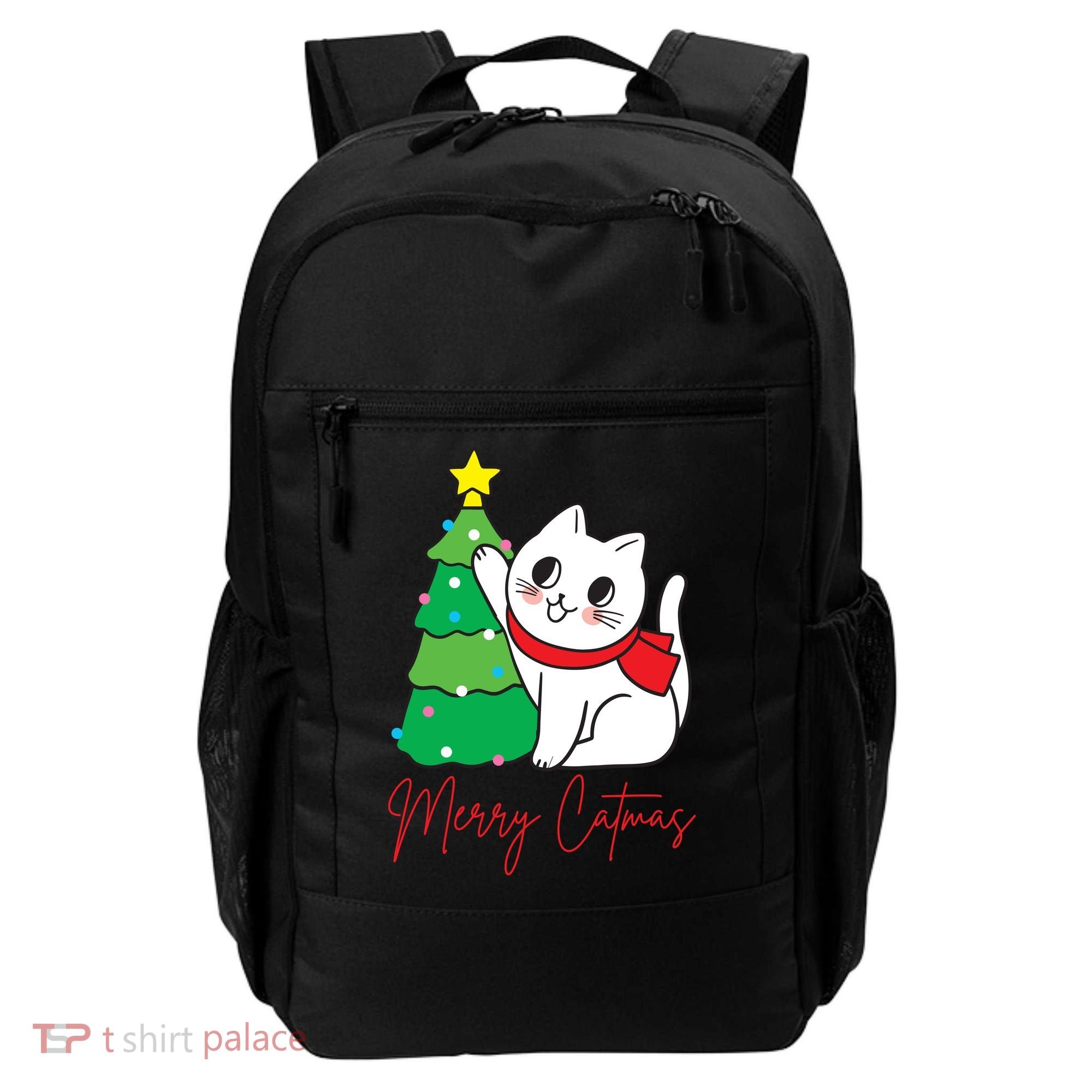 Merry Catmas Cute Christmas Cat Lover Backpack