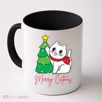 Merry Catmas Cute Christmas Cat Lover Coffee Mug thumb 0