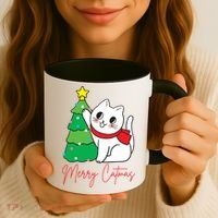 Merry Catmas Cute Christmas Cat Lover Coffee Mug thumb 3