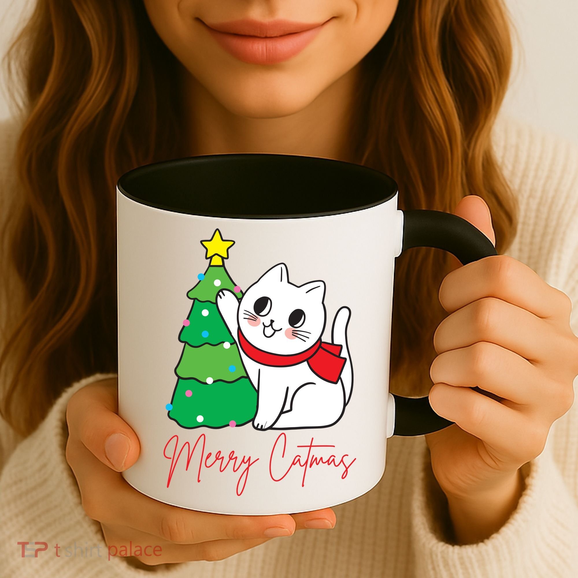 Merry Catmas Cute Christmas Cat Lover Coffee Mug