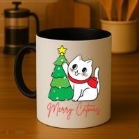 Merry Catmas Cute Christmas Cat Lover Coffee Mug thumb 4