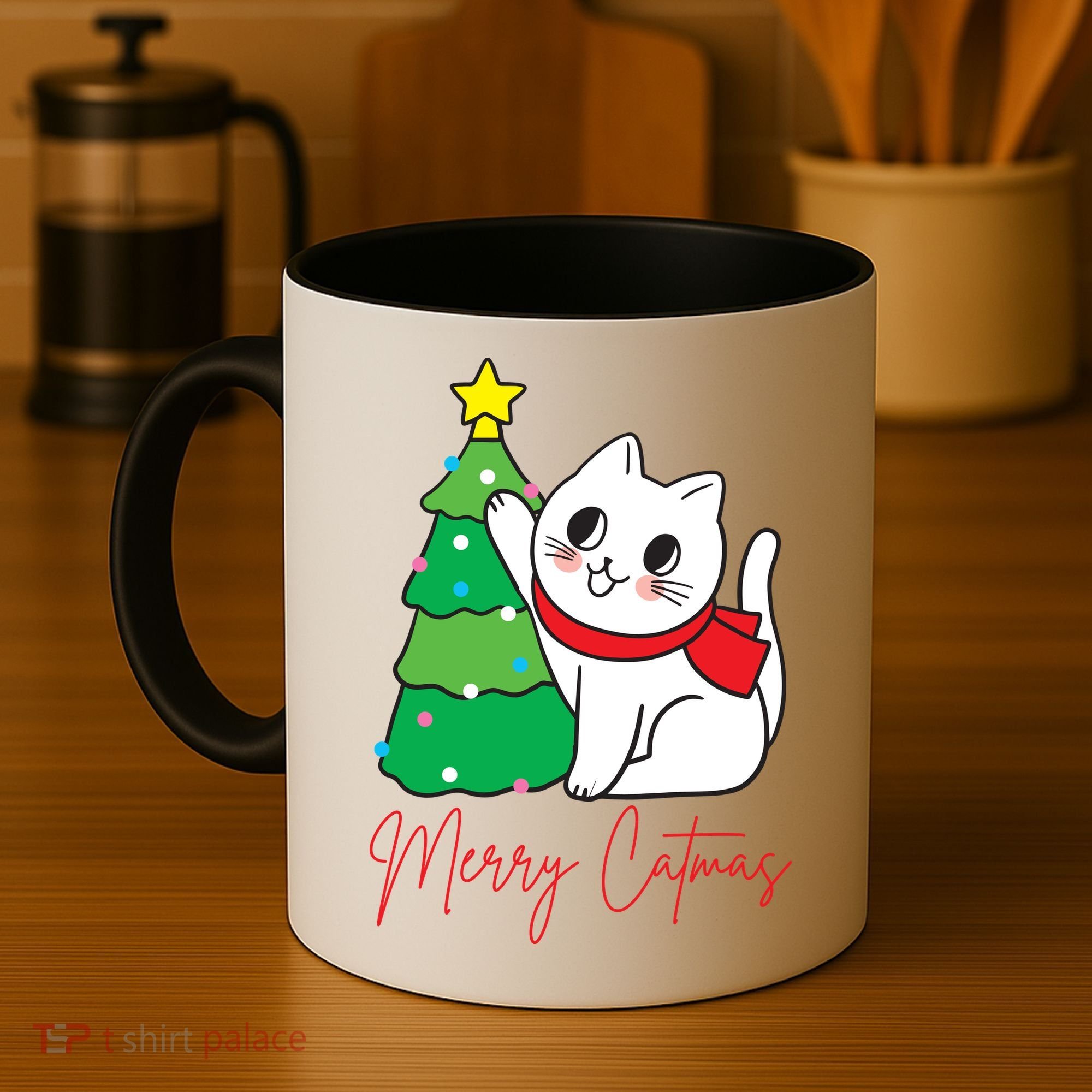 Merry Catmas Cute Christmas Cat Lover Coffee Mug