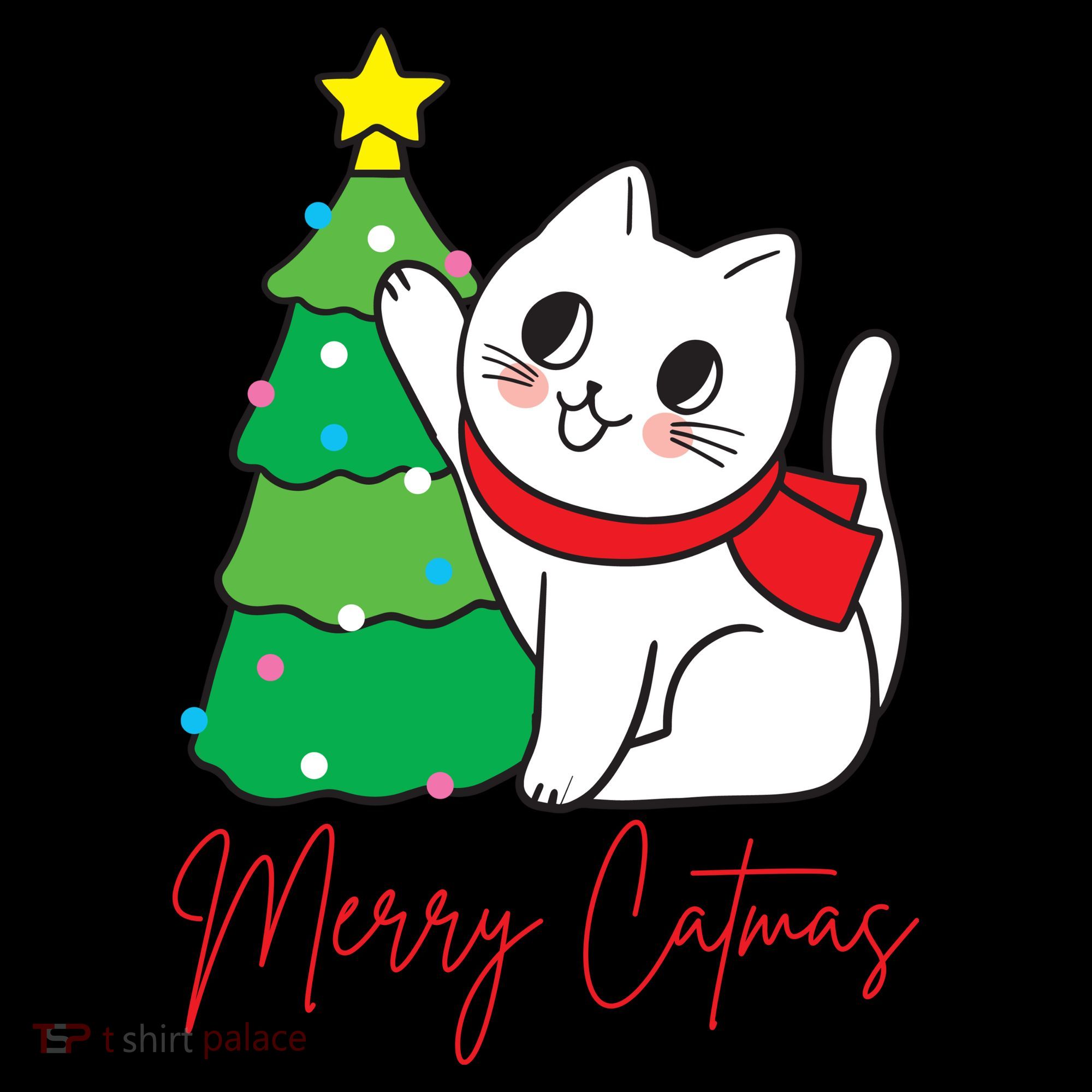 Merry Catmas Cute Christmas Cat Lover Women's Hoodie