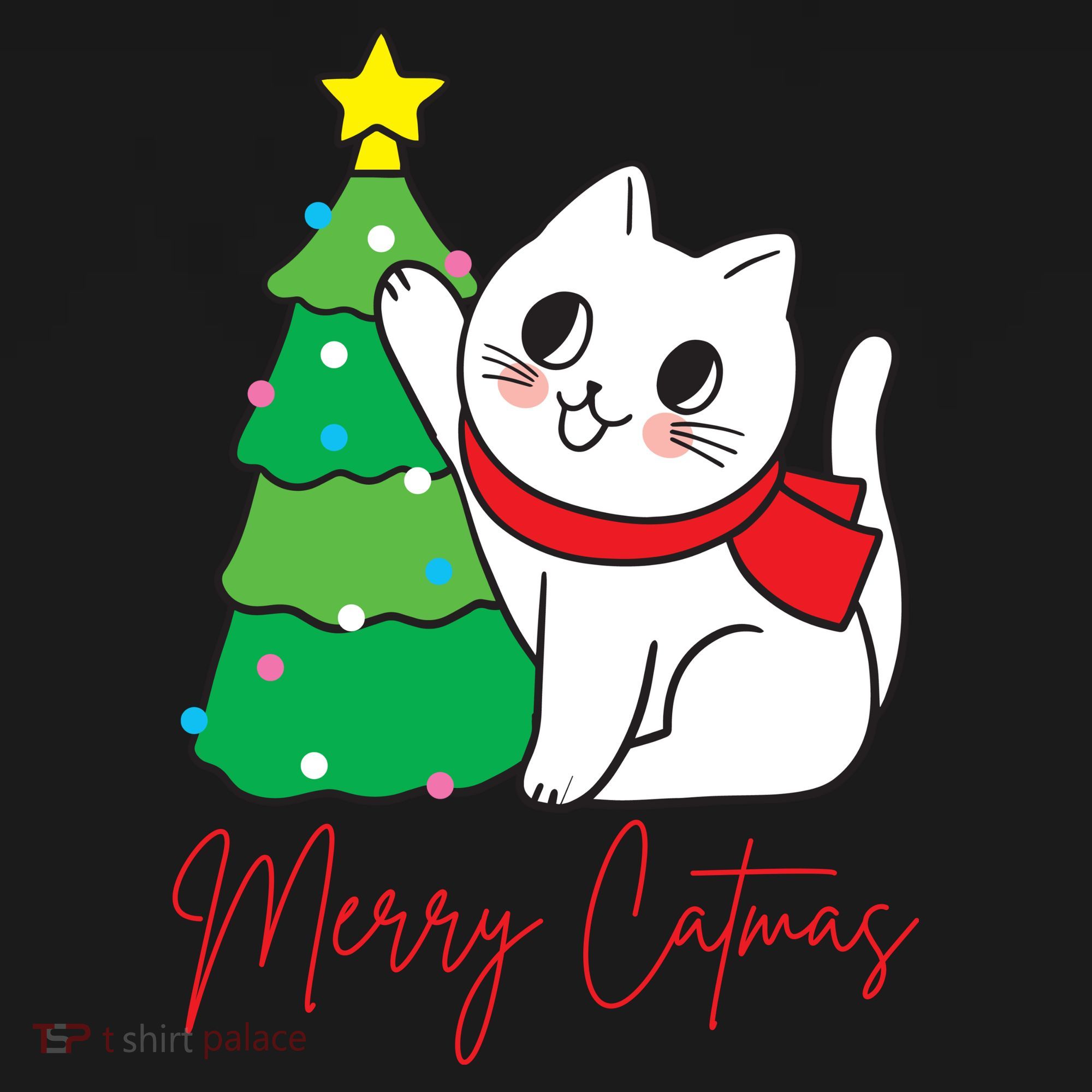 Merry Catmas Cute Christmas Cat Lover Ornament