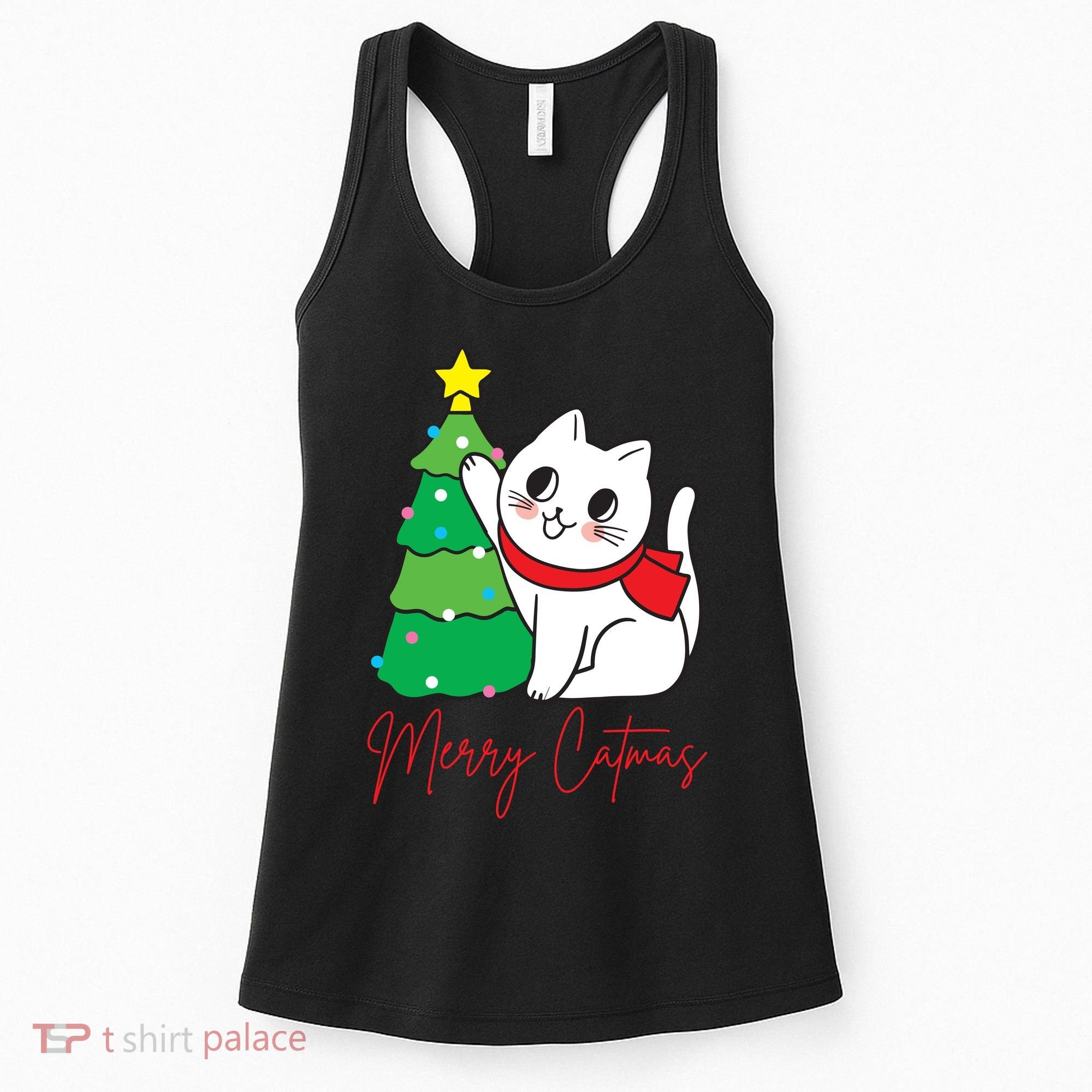Merry Catmas Cute Christmas Cat Lover Women's Tank Top