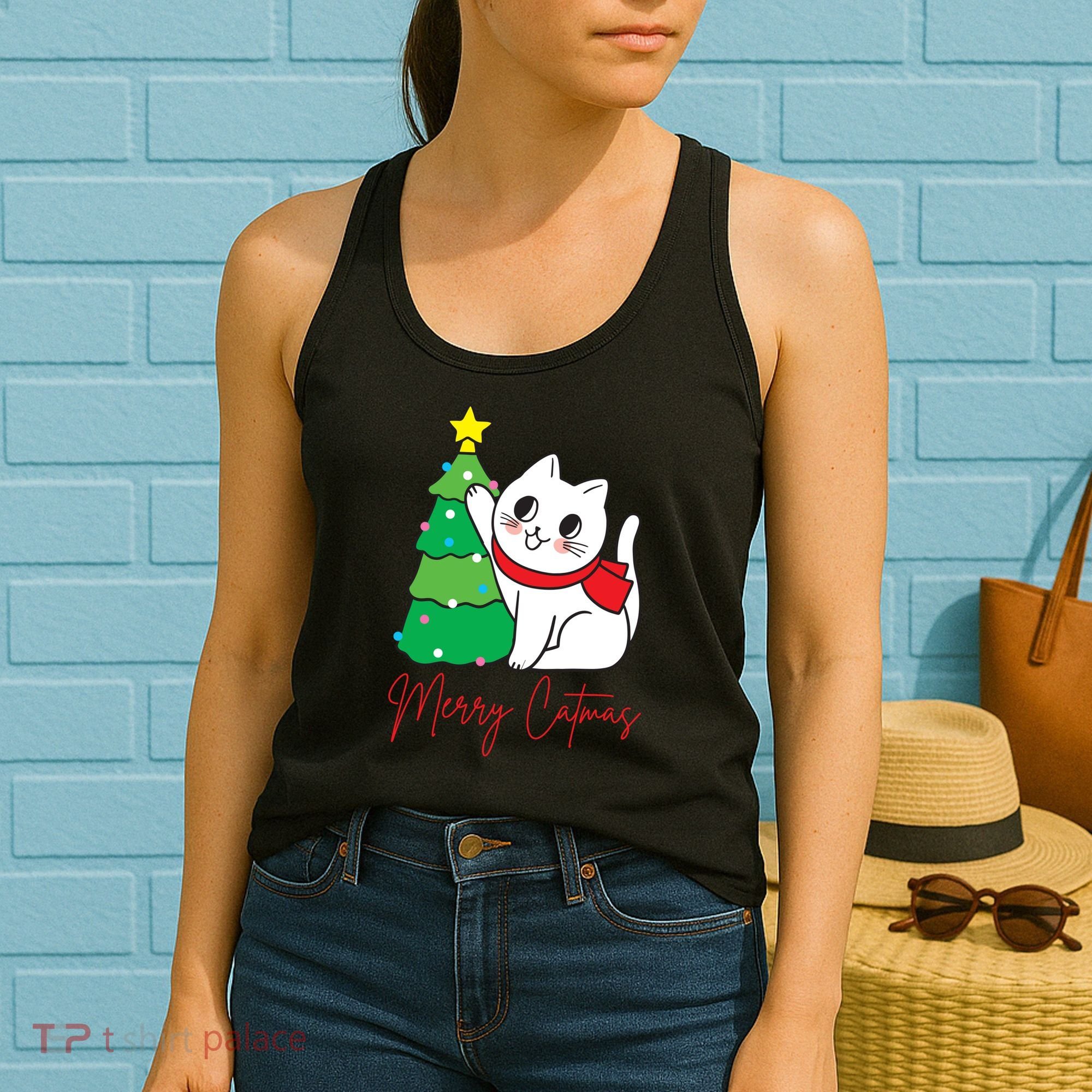 Merry Catmas Cute Christmas Cat Lover Women's Tank Top