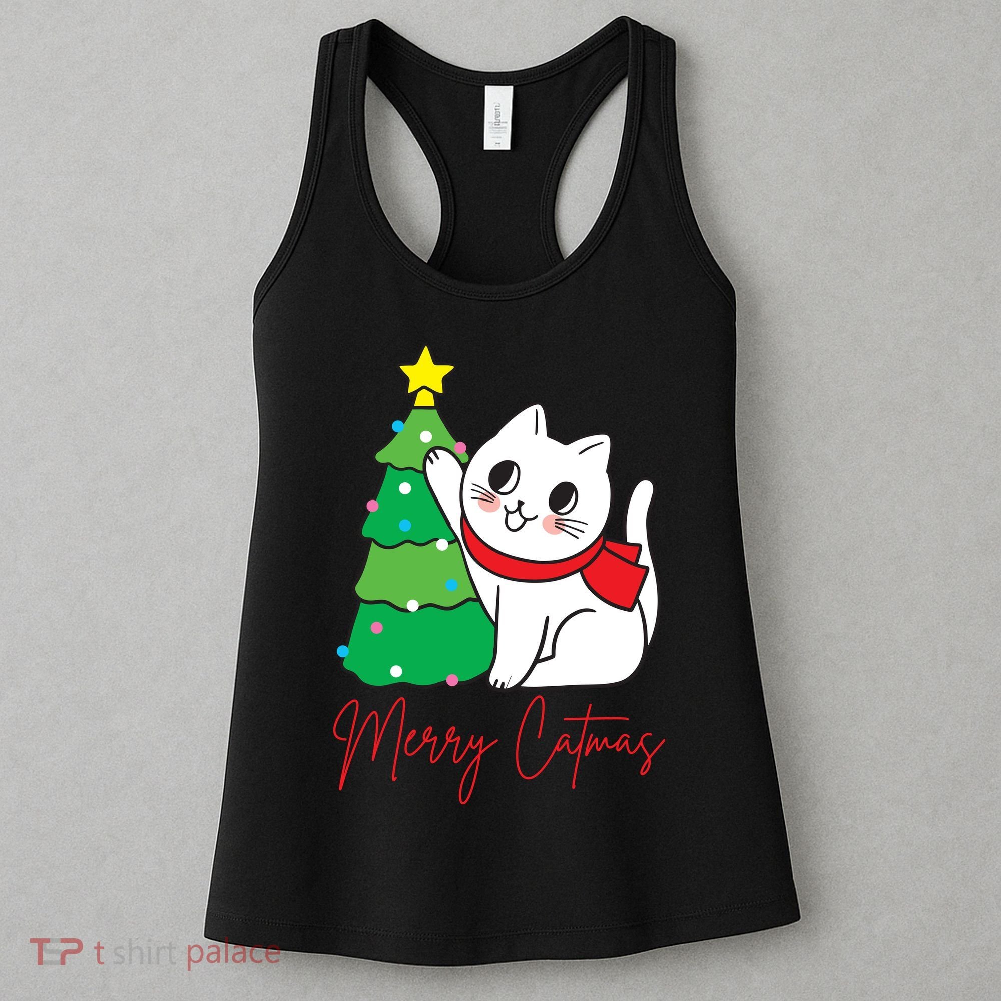 Merry Catmas Cute Christmas Cat Lover Women's Tank Top