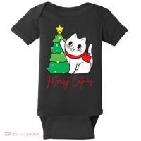 Merry Catmas Cute Christmas Cat Lover Baby Bodysuit thumb 0