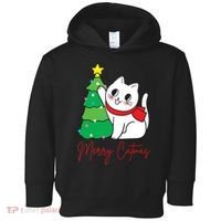 Merry Catmas Cute Christmas Cat Lover Toddler Hoodie thumb 0