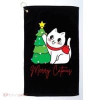 Merry Catmas Cute Christmas Cat Lover Golf Towel thumb 0