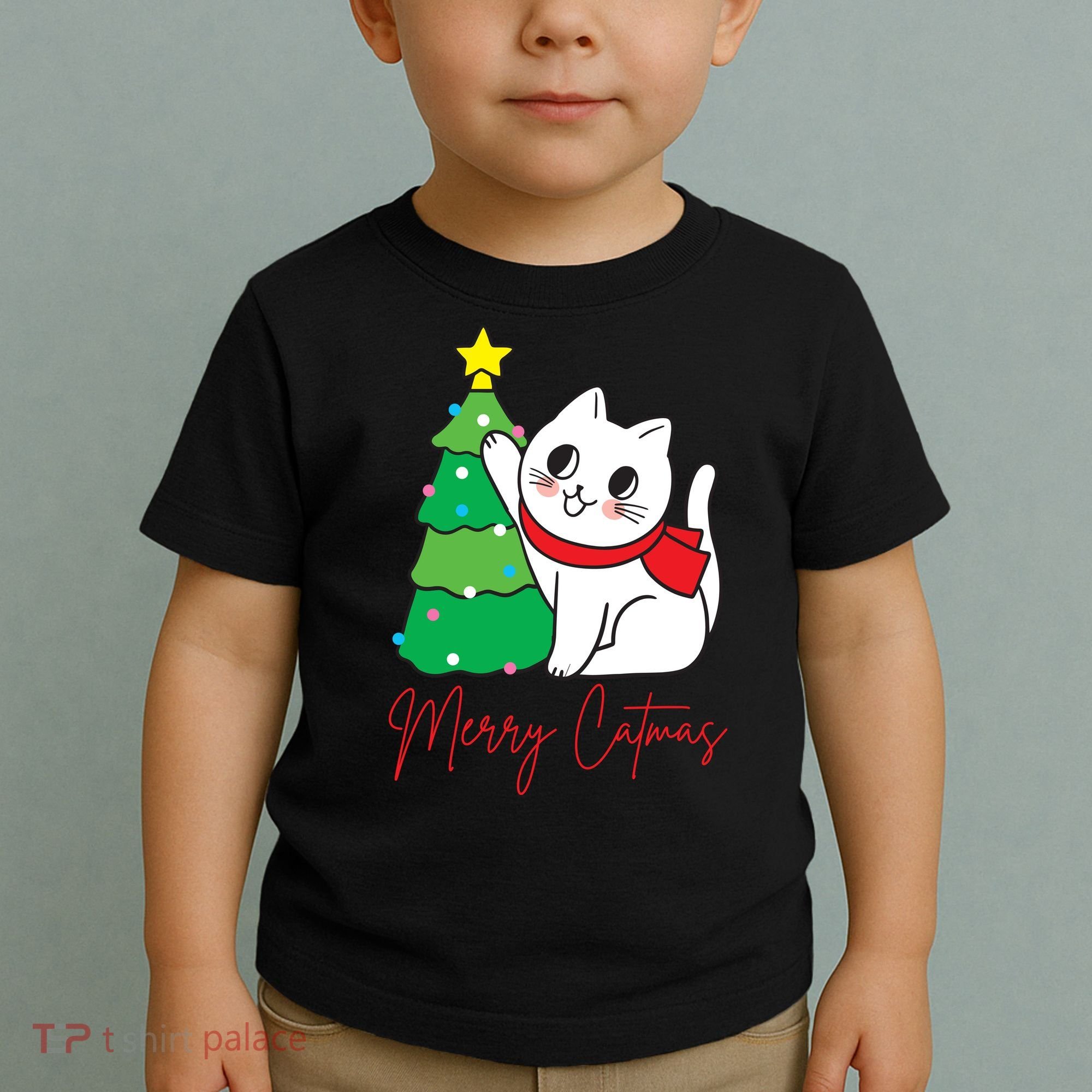 Merry Catmas Cute Christmas Cat Lover Toddler T-Shirt