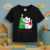 Merry Catmas Cute Christmas Cat Lover Toddler T-Shirt thumb 3