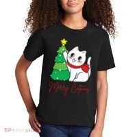 Merry Catmas Cute Christmas Cat Lover Kids T-Shirt thumb 2