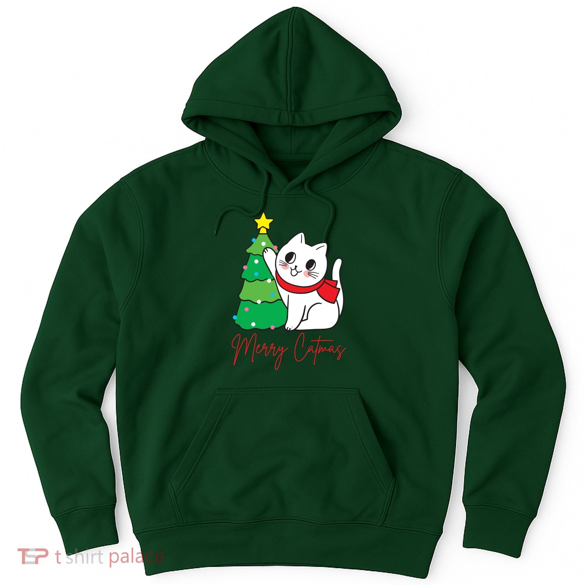 Merry Catmas Cute Christmas Cat Lover Hoodie