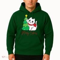 Merry Catmas Cute Christmas Cat Lover Hoodie thumb 2