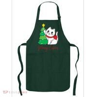 Merry Catmas Cute Christmas Cat Lover Apron thumb 0