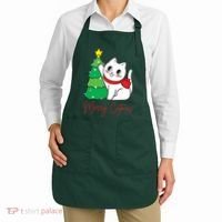 Merry Catmas Cute Christmas Cat Lover Apron thumb 2