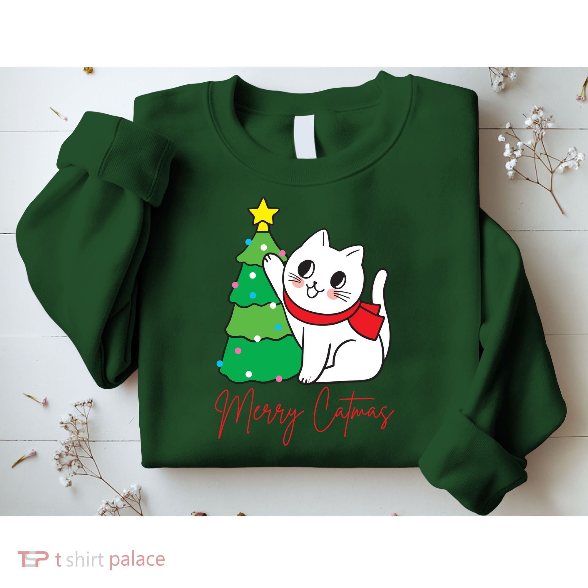 Merry Catmas Cute Christmas Cat Lover Sweatshirt
