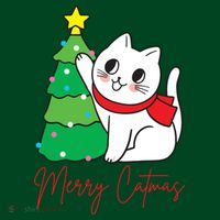 Merry Catmas Cute Christmas Cat Lover Sweatshirt thumb 3